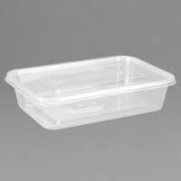 Fiesta Recyclingfähige Plastik-Mikrowellenbehälter mit Deckel Klein 500ml (250 Stück)