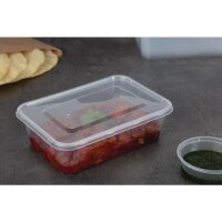 Fiesta recycelbare mikrowellengeeignete Plastikbehälter mit Deckel Mittel 650 ml (250 Stück)
