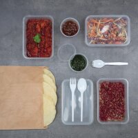 Fiesta Recycelbare Plastikbehälter für die Mikrowelle mit Deckel Groß 1000ml (250 Stück)
