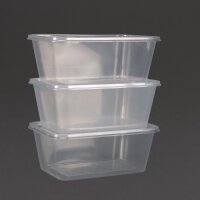 Fiesta Recycelbare Plastikbehälter für die Mikrowelle mit Deckel Groß 1000ml (250 Stück)