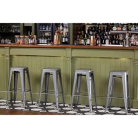 Bolero Bistro Stahlhocker Gun Metal Grey (4 Stück) 2