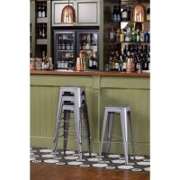 Bolero Bistro Stahlhocker Gun Metal Grey (4 Stück) 3