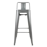 Bolero Bistro Stahlhocker mit Rückenlehne Gun Metal Gre