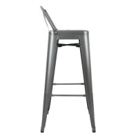 Bolero Bistro Stahlhocker mit Rückenlehne Gun Metal Gre