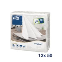 Tork LinStyle Dinnerservietten weiß 40cm (600 Stück)