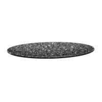 Topalit Smartline runde Tischplatte schwarzer Granit 70cm
