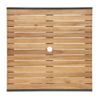 Bolero quadratischer Stahl- und Akazienholztisch 80cm 2