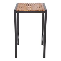 Bolero quadratischer Stahl und Akazienholz Bartisch 60cm 2