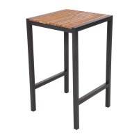 Bolero quadratischer Stahl und Akazienholz Bartisch 60cm 3