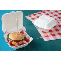 Fiesta Compostable kompostierbare Zuckerrohr Burgerboxen 14,9cm (500 Stück)