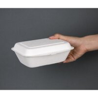 Fiesta Compostable kompostierbare Zuckerrohr Klappdeckelbehälter 18,2cm