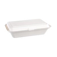 Fiesta Compostable kompostierbare Zuckerrohr Klappdeckelbehälter 24,8cm