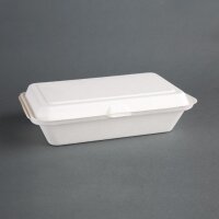 Fiesta Compostable kompostierbare Zuckerrohr Klappdeckelbehälter 24,8cm