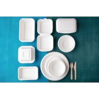 Fiesta Compostable kompostierbare Menüschalen aus Bagasse 91cl (50 Stück)