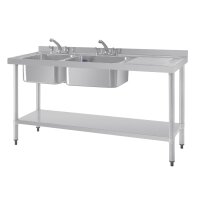Vogue Spüle Doppelspüle Abtropffläche rechts 150cm