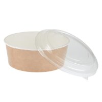 Colpac Recycelbare Einweg Salat Schalen mit Deckel Groß 1300ml ( 150er Pack) (150 Stück)