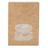 Colpac Recycelbare Sandwichtüten aus Papier mit Sichtfenster braun (250 Stück)