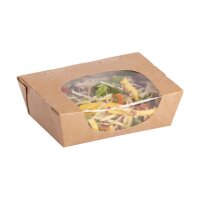 Colpac Zest Kompostierbare Salatboxen mit Sichtfenster 825ml