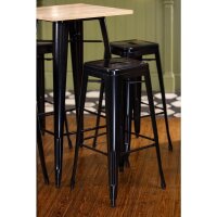 Bolero Bistro Bartisch mit Holzplatte schwarz 2