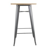 Bolero Bistro Bartisch mit Holzplatte grau 3