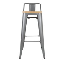 Bolero Bistro Hochbarstuhl mit Holzsitz grau (4 Stück) 