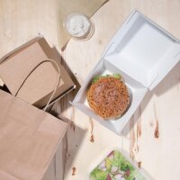 Fiesta Compostable kompostierbare Burgerboxen aus Kraftpapier groß 112mm (150 Stück)