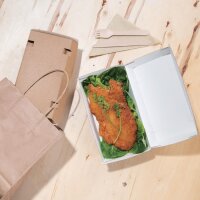 Fiesta Compostable kompostierbare Menüboxen mit Klappdeckel aus Kraftpapier groß 204mm (100 Stück)