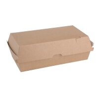 Fiesta Compostable kompostierbare Menüboxen mit Klappdeckel aus Kraftpapier groß 204mm (100 Stück)