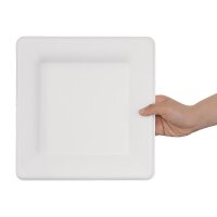 Fiesta Compostable kompostierbare Teller aus Bagasse quadratisch 26,1cm (50 Stück)