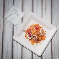 Fiesta Compostable kompostierbare Teller aus Bagasse quadratisch 26,1cm (50 Stück)
