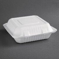 Fiesta Compostable kompostierbare Menüboxen aus Bagasse mit Klappdeckel 23,6cm (200 Stück)