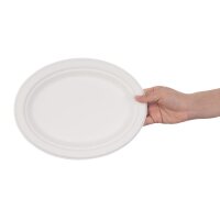 Fiesta Compostable kompostierbare Teller aus Bagasse oval 19,8cm (50 Stück)