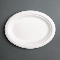 Fiesta Compostable kompostierbare Teller aus Bagasse oval 19,8cm (50 Stück)