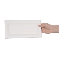 Fiesta Compostable kompostierbare rechteckige Teller aus Bagasse 25,8cm (50 Stück)