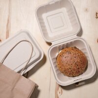 Fiesta Compostable kompostierbare Burgerboxen aus Bagasse 15,2cm (500 Stück)