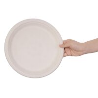 Fiesta Compostable kompostierbare Teller aus Bagasse rund ungefärbt 26cm (50 Stück)