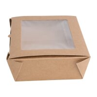 Fiesta Recycelbare Salatbox mit PET-Fenster 1600ml (Packung mit 100 Stück)