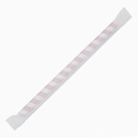 Fiesta Compostable kompostierbare einzeln verpackte Smoothie Strohhalme 21cm rot-weiß (250 Stück)