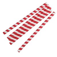 Fiesta Compostable kompostierbare einzeln verpackte Smoothie Strohhalme 21cm rot-weiß (250 Stück)