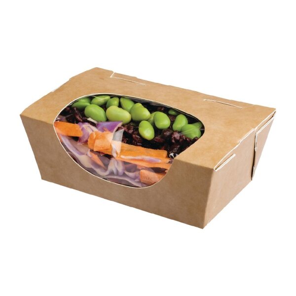 Colpac Zest kompostierbare Kraft kleine Salatboxen 500ml (Packung mit 500) (500 Stück)