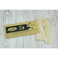 eGreen Einzeln verpacktes 3-in-1-Holzbesteck-Set (250 Stück)