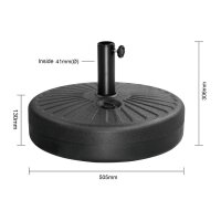 Bolero Sonnenschirm Sockel Schwarz 20Ltr